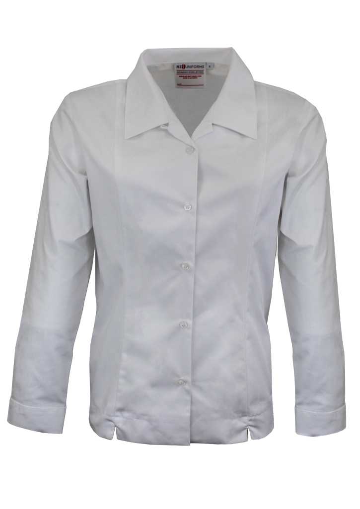 Ruapehu College Long Sleeve Blouse - White